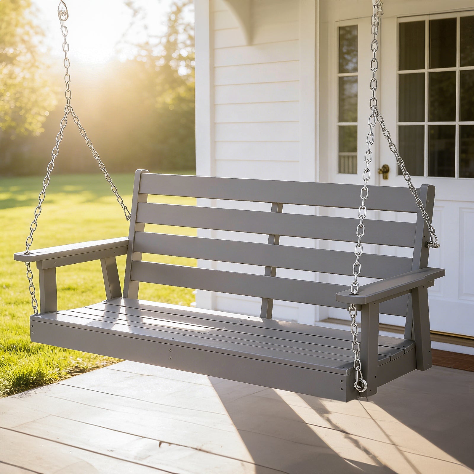 FANSXIVITA Porch Swings – Outdoor Hammock Hanging Swinging Chair with Medium Cushion, Perfect for Bedroom Patio or Garden