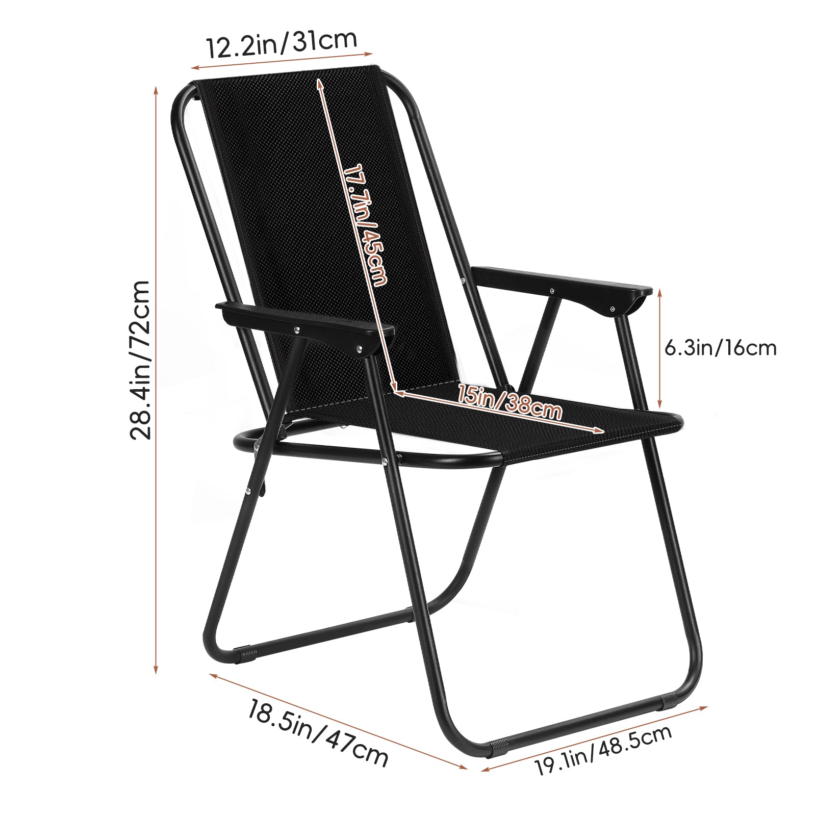 FANSXIVITA Folding Chairs – Portable and Durable Seating for Indoor and Outdoor Foldable Chair with Steel Frame, 350lbs Capacity Heavy Duty Metal