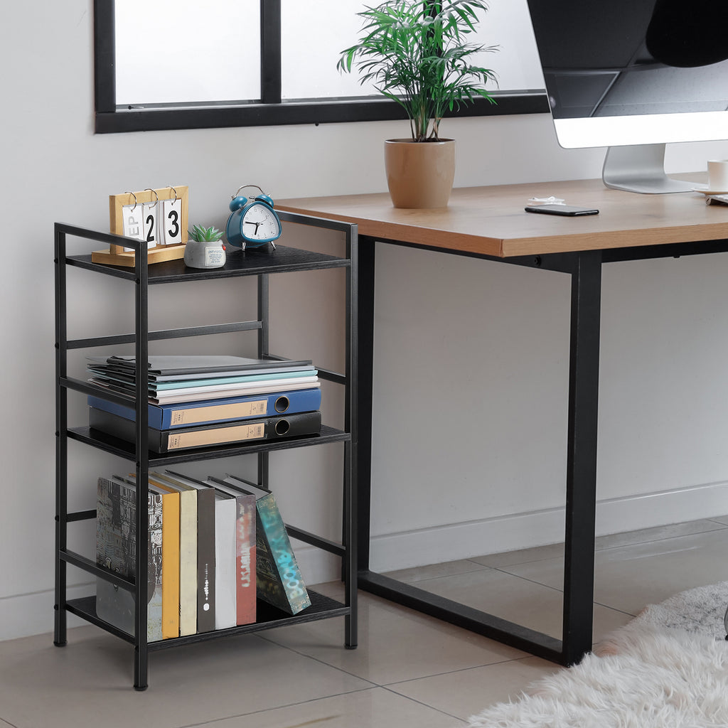 FANSXIVITA 3-Tier Book Stands Holder, Organizer Bookcase with Storage Shelves, Modern Bookshelves Organizer, Floor Standing Book Shelf for Bedroom, Living Room, Office